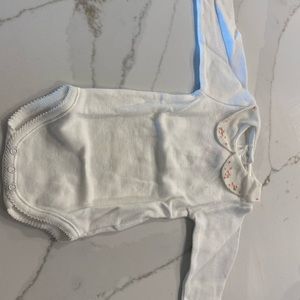Bonpoint white bodysuit with collar, never worn